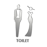 Maxbell Male and Female Bathroom Door Signage Decor Unisex Acrylic for Business Silver