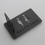 Maxbell Toilet Symbol Bathroom Sign 3D Bathroom Door Signage for Store Church Hotel