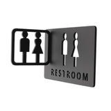 Maxbell Toilet Symbol Bathroom Sign 3D Bathroom Door Signage for Store Church Hotel