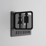 Maxbell Toilet Symbol Bathroom Sign 3D Bathroom Door Signage for Store Church Hotel