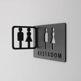 Maxbell Toilet Symbol Bathroom Sign 3D Bathroom Door Signage for Store Church Hotel