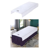 Maxbell SPA Massage Bed Cover Sheet Protector with Face Hole 80x200cm Machine Wash White