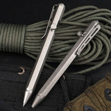Maxbell Ballpoint Pen Titanium Alloy Portable EDC Pen Black Ink for Executive School Grey