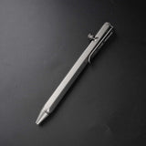 Maxbell Ballpoint Pen Titanium Alloy Portable EDC Pen Black Ink for Executive School Grey