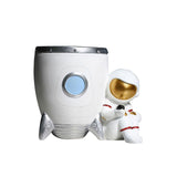 Maxbell Nordic Astronaut Pen Pencil Holder Pen Cup Durable Resin for Home Office white