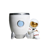 Maxbell Nordic Astronaut Pen Pencil Holder Pen Cup Durable Resin for Home Office white