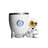Maxbell Nordic Astronaut Pen Pencil Holder Pen Cup Durable Resin for Home Office white