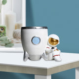 Maxbell Nordic Astronaut Pen Pencil Holder Pen Cup Durable Resin for Home Office white