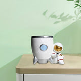 Maxbell Nordic Astronaut Pen Pencil Holder Pen Cup Durable Resin for Home Office white