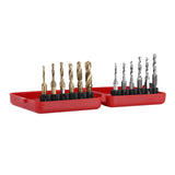 Maxbell 12 Pieces Tap drills bits Metric inch hexes shanks Hand Tools for Deburring