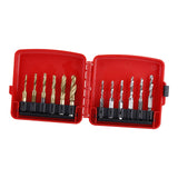 Maxbell 12 Pieces Tap drills bits Metric inch hexes shanks Hand Tools for Deburring