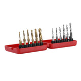 Maxbell 12 Pieces Tap drills bits Metric inch hexes shanks Hand Tools for Deburring