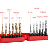 Maxbell 12 Pieces Tap drills bits Metric inch hexes shanks Hand Tools for Deburring