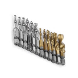 Maxbell 12 Pieces Tap drills bits Metric inch hexes shanks Hand Tools for Deburring