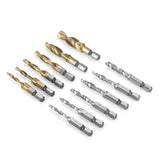 Maxbell 12 Pieces Tap drills bits Metric inch hexes shanks Hand Tools for Deburring