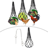Maxbell Vegetable Feeder String Bag Coop Toy Feeding Net Bag Chicken Accessories Net Bag with Fork