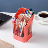 Maxbell Desktop Organizer Divider Cosmetic Tools Holder Cup for Home Desk Vanity Pink