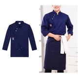 Maxbell Chef Coat Chef Clothing Catering for Food Service Men Women Dark Blue Size M