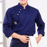 Maxbell Chef Coat Chef Clothing Catering for Food Service Men Women Dark Blue Size M