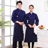 Maxbell Chef Coat Chef Clothing Catering for Food Service Men Women Dark Blue Size M