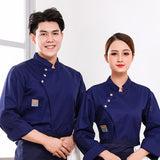 Maxbell Chef Coat Chef Clothing Catering for Food Service Men Women Dark Blue Size M