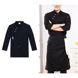 Maxbell Chef Coat Chef Clothing Catering for Food Service Men Women Black Size L