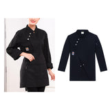 Maxbell Chef Coat Chef Clothing Catering for Food Service Men Women Black Size L