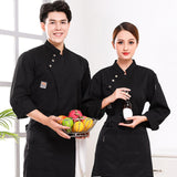 Maxbell Chef Coat Chef Clothing Catering for Food Service Men Women Black Size L