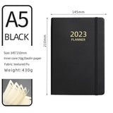 Maxbell A5 Diary Notebook Journals Notebook 2023 Monthly Planner Notepad Thick Paper Black