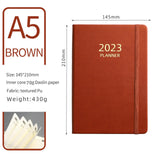 Maxbell A5 Diary Notebook Journals Notebook 2023 Monthly Planner Notepad Thick Paper Brown