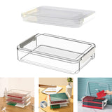 Maxbell File Container Box Holder with Cover Clear for office Project Case Small