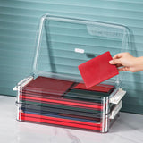 Maxbell File Container Box Holder with Cover Clear for office Project Case Small