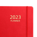 Maxbell A5 Notebook Planner Journal Notebook 2023 Weekly Planner Notepads PU Cover Red