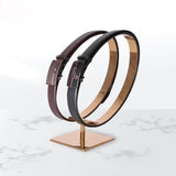 Maxbell Stainless Steel Belt Display Stands Double Loop for Store Display Props Titanium color