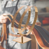 Maxbell Stainless Steel Belt Display Stands Double Loop for Store Display Props Titanium color