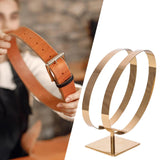 Maxbell Stainless Steel Belt Display Stands Double Loop for Store Display Props Titanium color