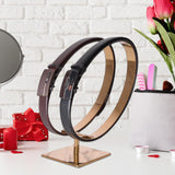 Maxbell Stainless Steel Belt Display Stands Double Loop for Store Display Props Titanium color