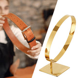 Maxbell Stainless Steel Belt Display Stands Space Saver Curved for Store Show Women Titanium color