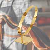 Maxbell Stainless Steel Belt Display Stands Space Saver Curved for Store Show Women Titanium color