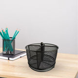 Maxbell Desk Organizer Storage Box 360 Degrees Rotating Pencil Holder for Office Black