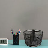Maxbell Desk Organizer Storage Box 360 Degrees Rotating Pencil Holder for Office Black