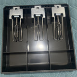 Maxbell Cash Register Drawer 3 Grid Currency Till Money Organizer for Store Hotel
