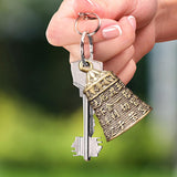 Maxbell Small Copper Keys Chains Pendant Lucky for Porch Outdoor Decoration