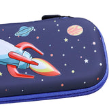 Maxbell Pen Pouch Box Desk Organizer Portable Pencil Case for Office Stationery Kids Rocket