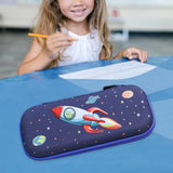 Maxbell Pen Pouch Box Desk Organizer Portable Pencil Case for Office Stationery Kids Rocket