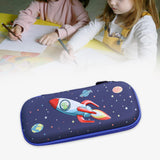 Maxbell Pen Pouch Box Desk Organizer Portable Pencil Case for Office Stationery Kids Rocket