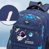 Maxbell Astronaut Children's Backpack Cute Adjustable Shoulder Strap for Hiking Large Blue