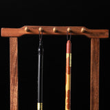Maxbell Calligraphy Brush Pen Holder 10 Hook Hanging Retro for Office Holiday Gifts Rosewood