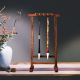 Maxbell Calligraphy Brush Pen Holder 10 Hook Hanging Retro for Office Holiday Gifts Rosewood
