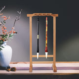 Maxbell Calligraphy Brush Pen Holder 10 Hook Hanging Retro for Office Holiday Gifts Beech